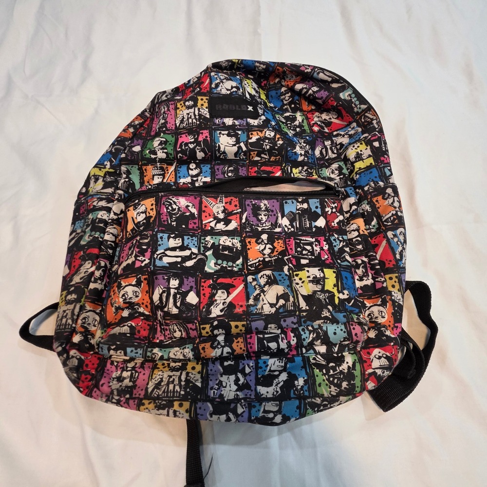 Roblox Backpack - Multi-Color Tile Print Characters - School Bookbag